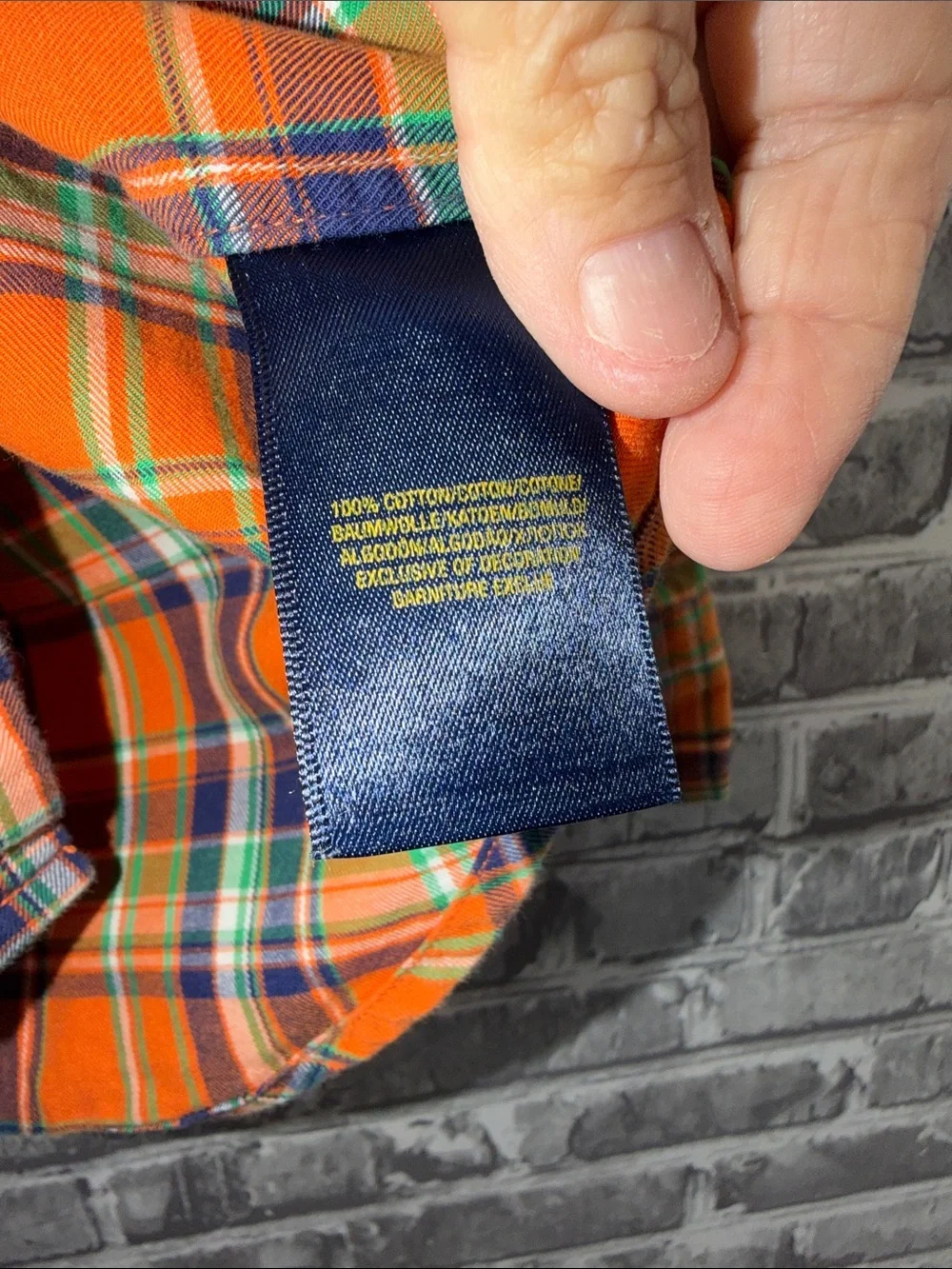 Boy's Ralph Lauren Orange Plaid‎ Cotton Button-Down Shirt